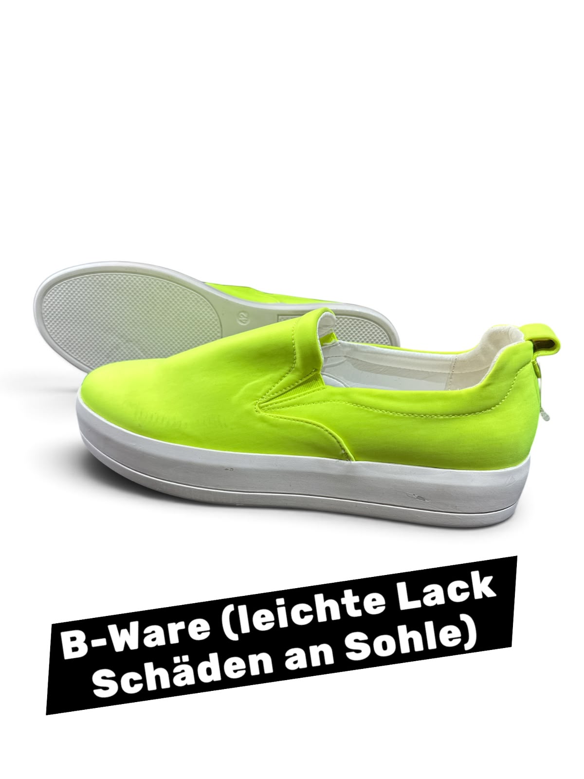 Even & Odd Unisex Slip-On Sneaker – Neon Gelb – Gr. 42 – B-Ware