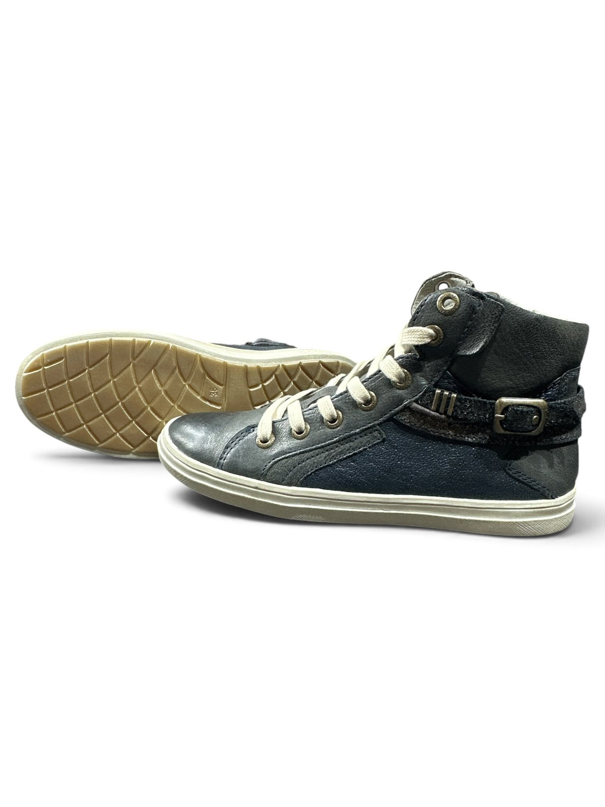 Twins by Bunnies High-Top Leder-Sneaker – Blau | Modell 315651 | Größe 36