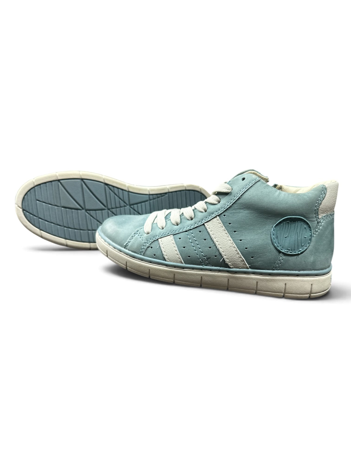 Kipling knöchelhohe Leder-Sneaker – Grau/Blau | Unisex | Größe 36