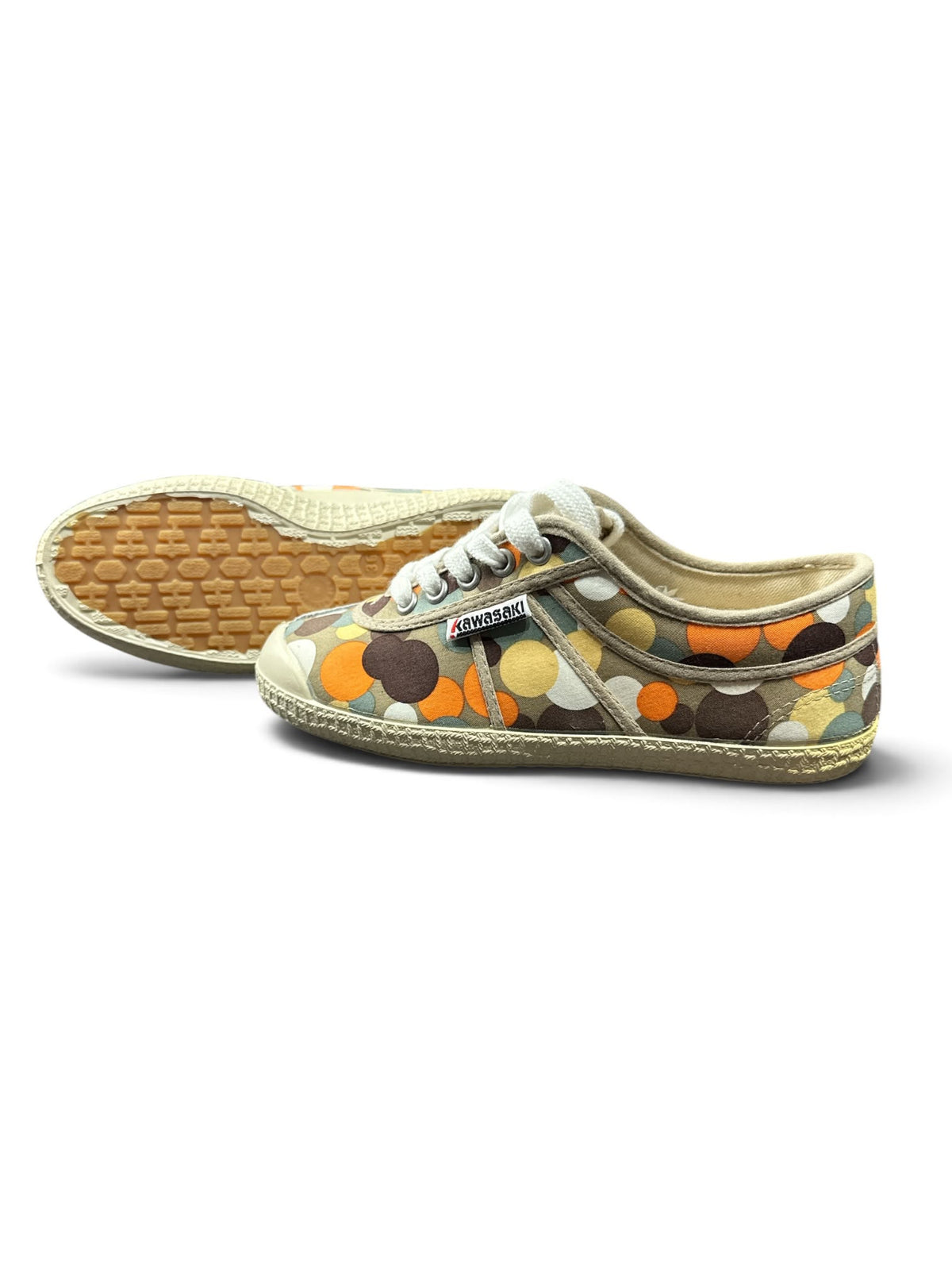 Kawasaki Players Damen Sneaker – Polka-Dot Canvas | Beige/Bunt | Größe 36