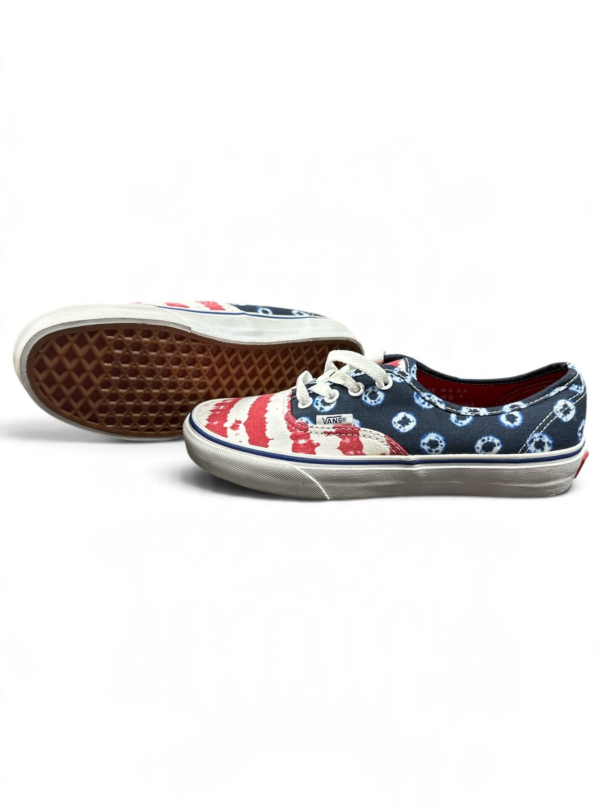 Vans Authentic Dyed Dots & Stripes – Unisex Sneaker Blau/Rot | Gr. 37