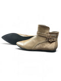 Damen Ankle Boots in Khaki – Elegante Stiefeletten mit Schnallen & flachem Absatz | Gr. 38