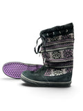 Vans Marley Knit Winterstiefel – Schwarz & Violett mit Norwegermuster | Gr. 38,5