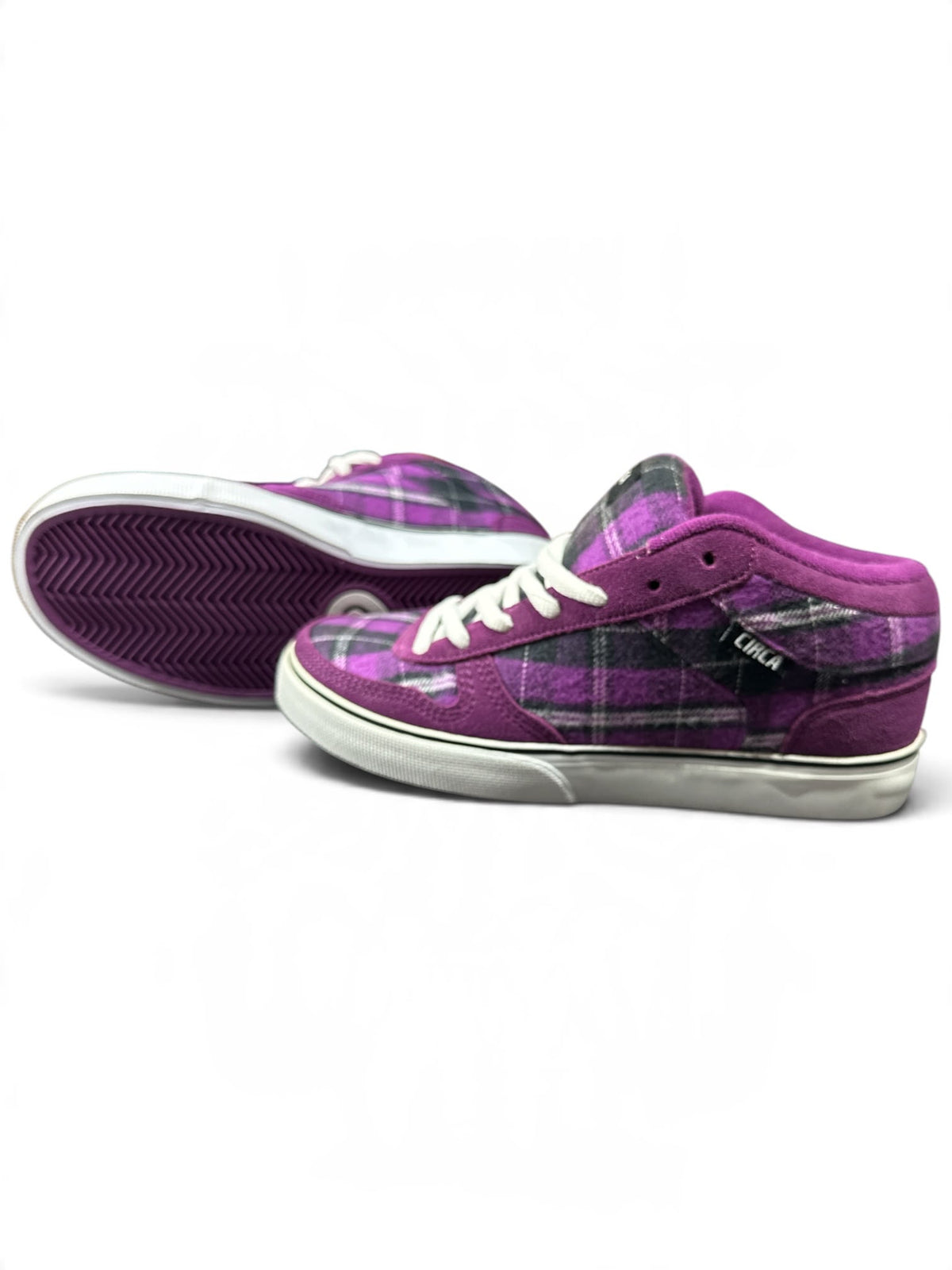 C1RCA 8 Track Skaterschuhe – Lila/Schwarz kariert | Unisex Sneaker Gr. 36,5