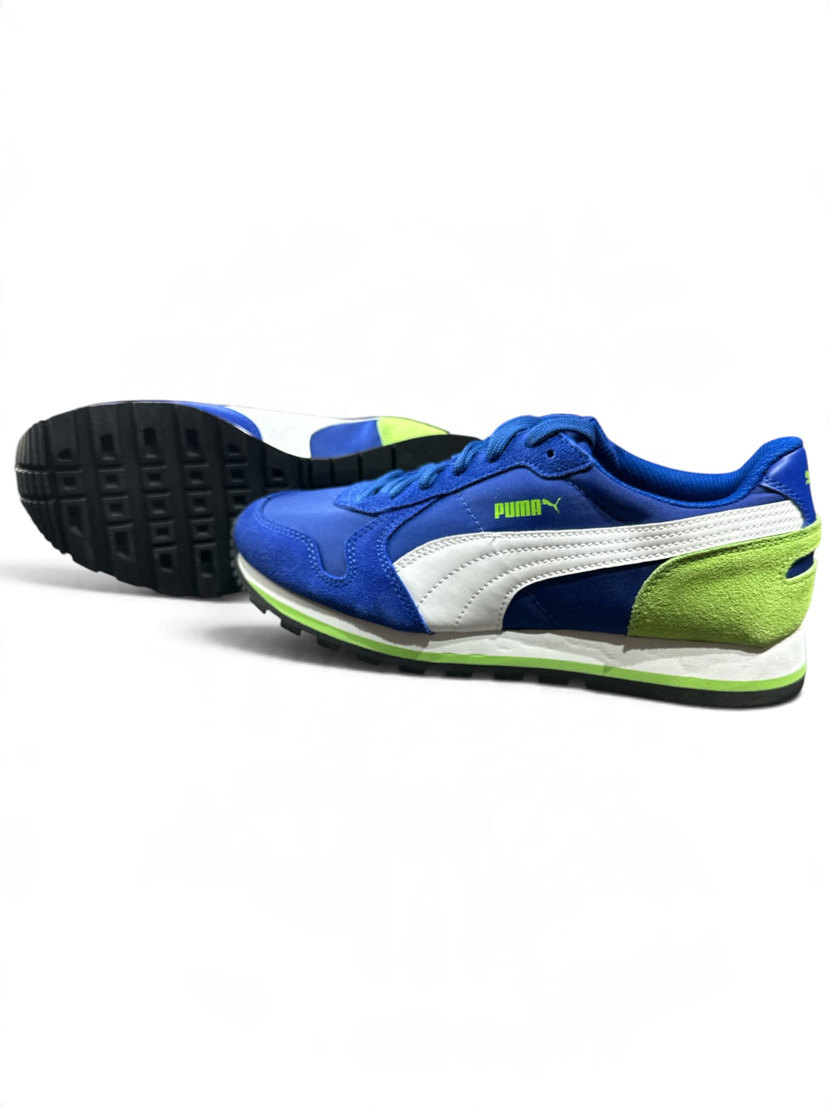 PUMA ST Runner NL Jr Sneaker Gr. 37 – Surf The Web / White / Green | Unisex Retro Sportschuhe