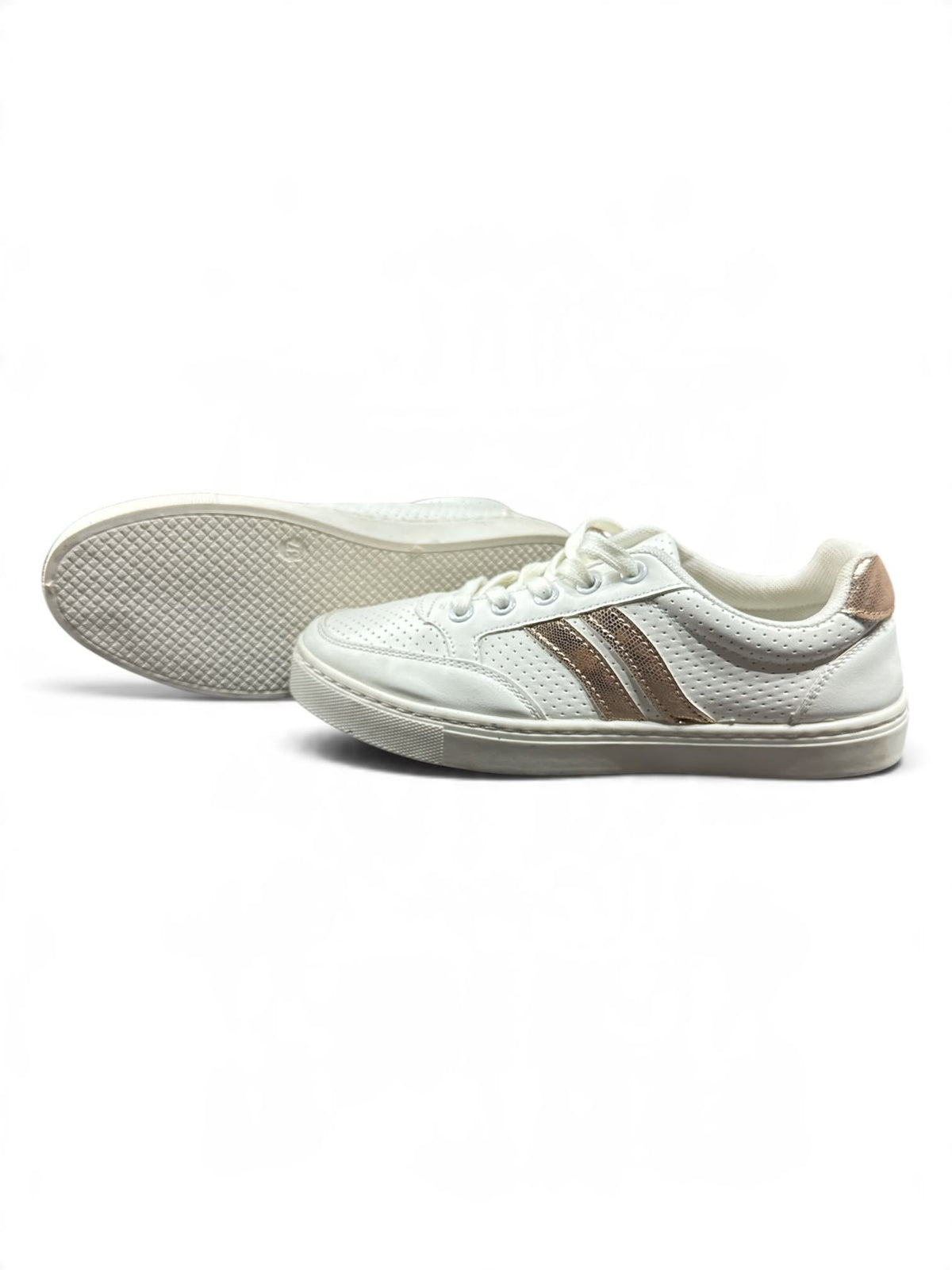 ANNA FIELD Damen Sneaker Gr. 37 – Weiß / Roségold | Elegante Low-Top-Schuhe