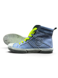 DEVELAB 41059 High-Top Sneaker Gr. 37 – Purple Washed | Leder-Sneaker mit Neon-Schnürsenkeln unisex