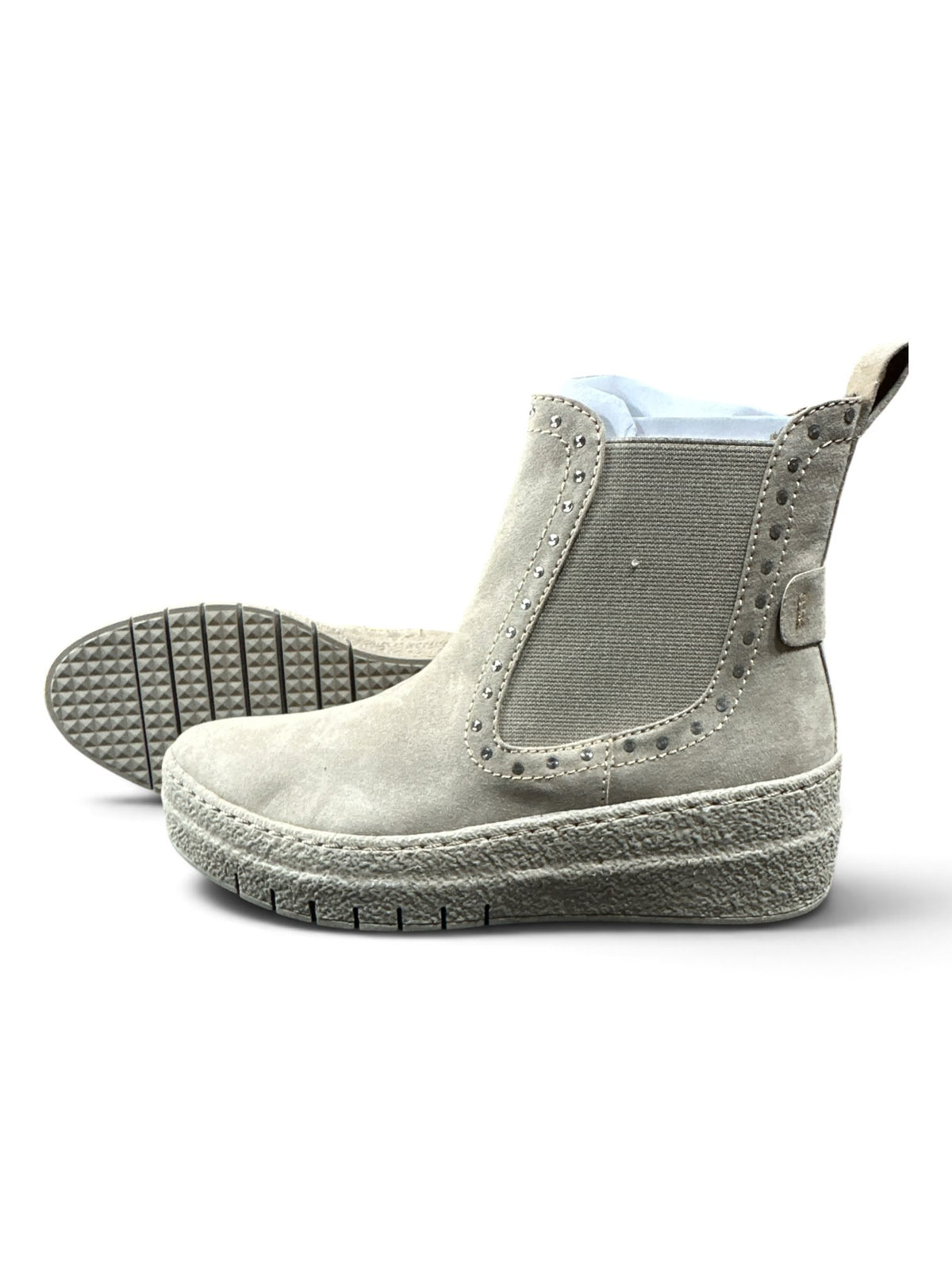 Tamaris Damen Chelsea Boots 1-25494-21 – Gr. 37 | Antelope Beige | Plateau-Stiefeletten