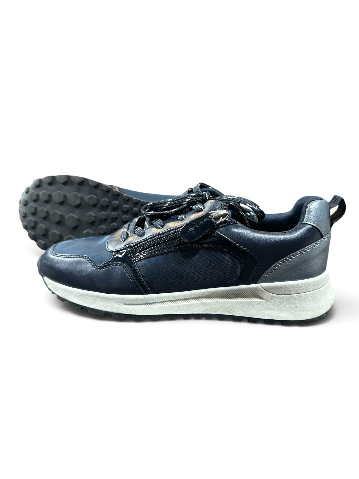 UPZ Fashion Damen Sneaker – Blau / Weiß | Größe 39 | Stylische Freizeitschuhe in Lederoptik