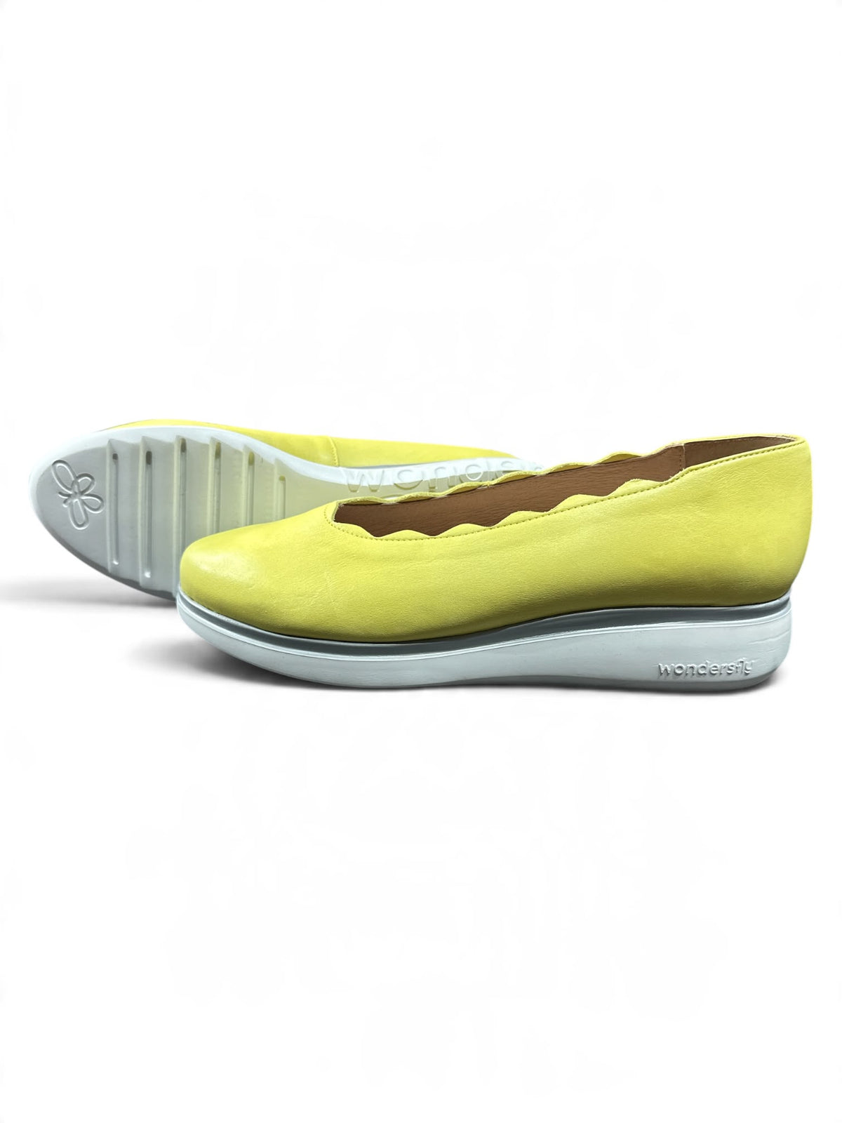Wondersfly Damen Ballerinas – Gelb | Größe 40 | Wonders Slipper mit leichter Keilsohle
