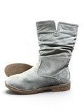 Anna Field Damen Stiefel – Grau | Größe 41 | Slouch Boots mit flachem Absatz | Pre-owned