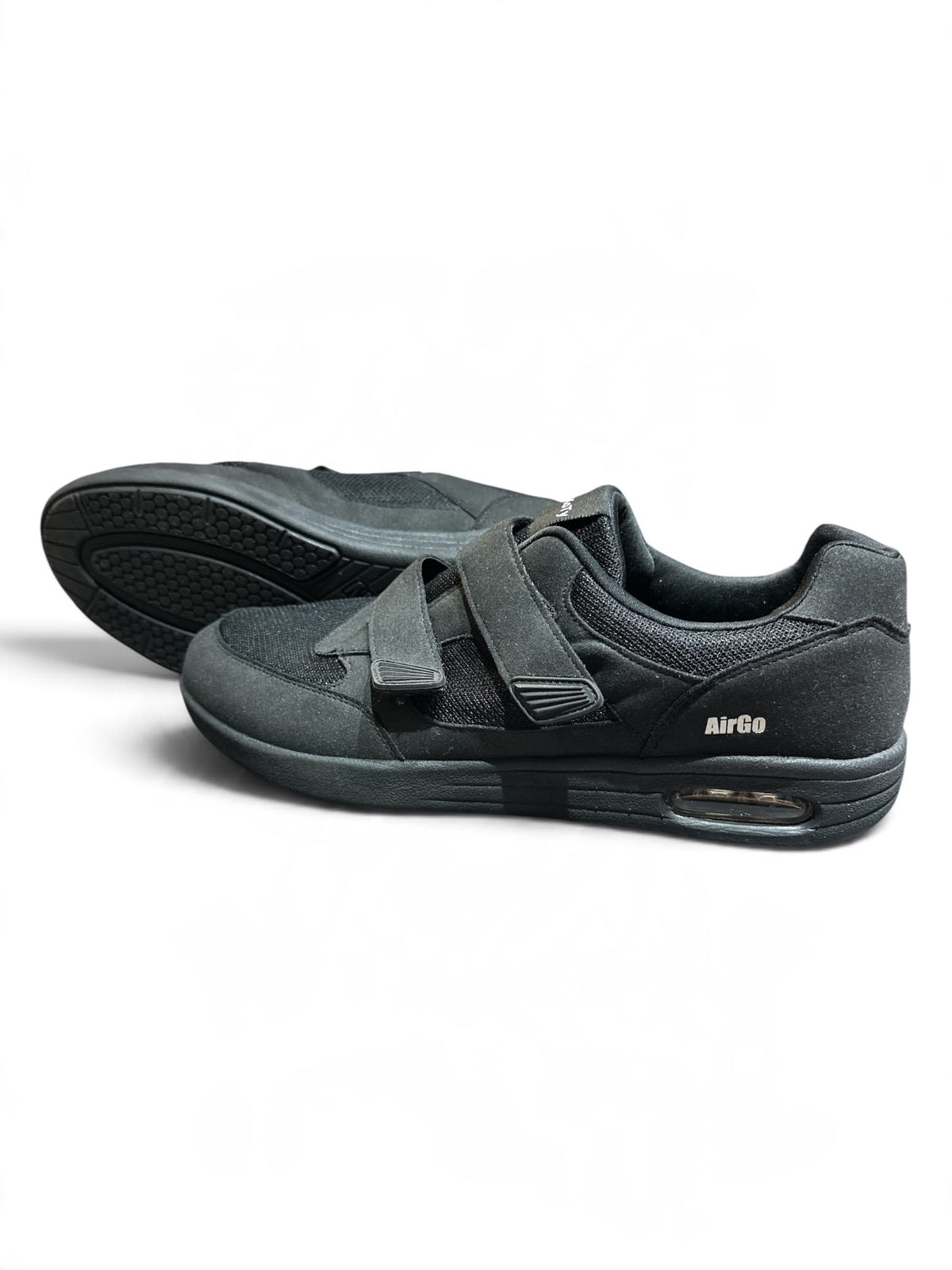AirGO Orthopädische Komfortschuhe Extra Breit – Größe 47 – Schwarz mit Klettverschluss