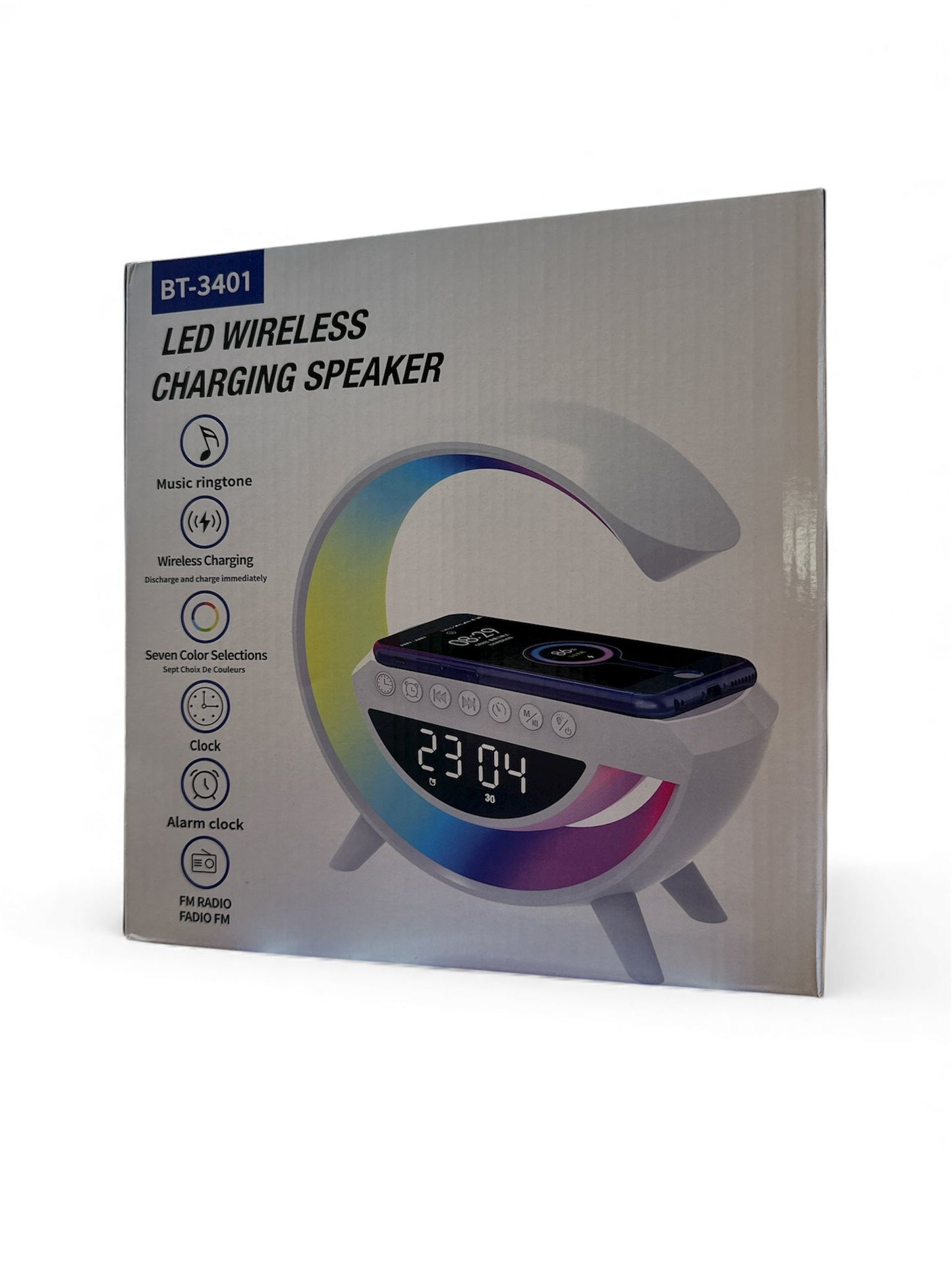 G-Licht * 5 in 1 Nachtlicht mit 15W Lautsprecher *  Handy Aufladung * Bluetooth Lautsprecher * FM Radio* Wecker * Stimmungslicht / Nachtlicht * Eingebautes Akku auch für unterwegs (BT3401)