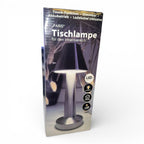 LED TOUCHLAMPE "PARIS" * Metal / gebürstet * Silber * Dimmerfunktion * AKKU * 25cm x 9,5cm *