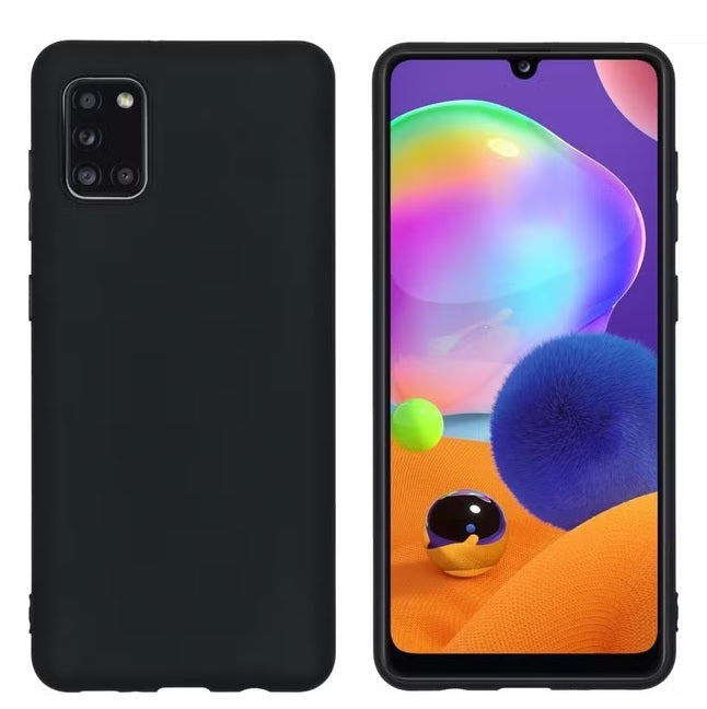 Samsung Galaxy A31 Hülle - weiches TPU Silikon Case - Cover geeignet sich auch für kabelloses Laden - Schwarz matt