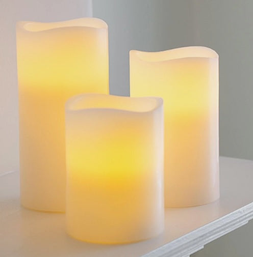 Echtwachskerzen 3er Set RGB/LED Kerzen mit Fernbedienung und Timer Funktion