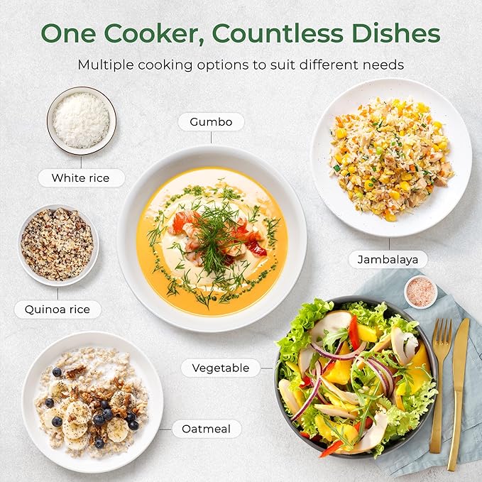 TOKIT Rice Cooker 1.5L Pro * Reiskocher * Multifunktionen mit Display und Touch Tasten * Für 1-3 Personen * Keramisch beschichteter Antihaft-Innenreistopf