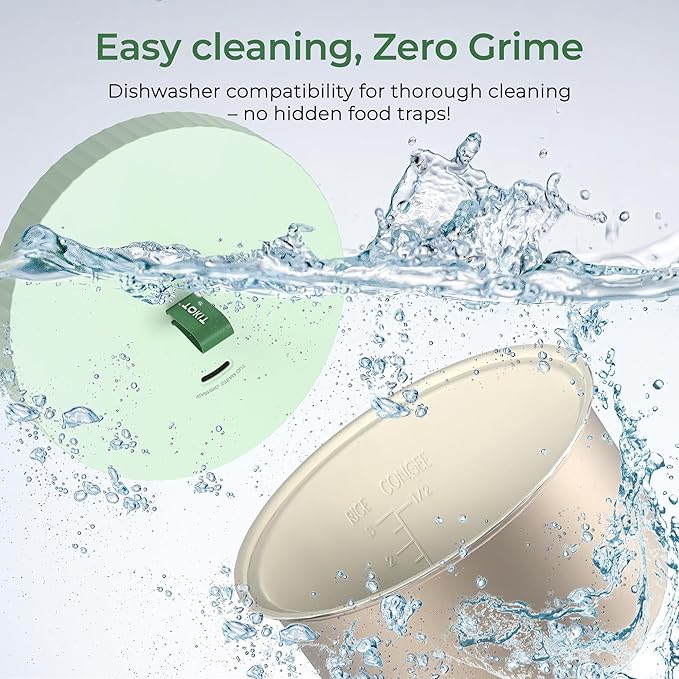 TOKIT Rice Cooker 1.5L Pro * Reiskocher * Multifunktionen mit Display und Touch Tasten * Für 1-3 Personen * Keramisch beschichteter Antihaft-Innenreistopf