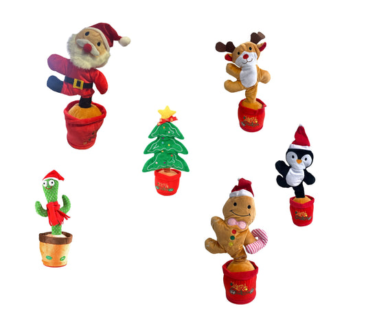 Weihnachtsfiguren Plüsch - Singen, tanzen, sprechen nach, Licht und unzählige Weihnachtslieder