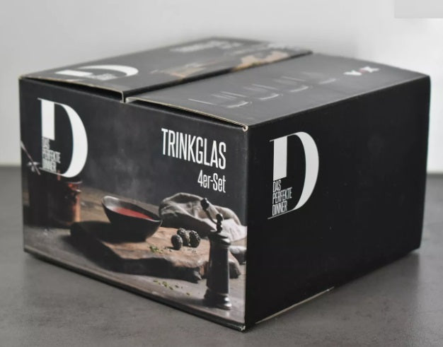 Trinkgläser Das Perfekte Dinner VOX im 4er-Set Anthrazit 350 ml Wasserglas Glas