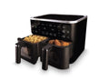 Heißluftfritteuse 9 L Doppelkammer - 2 Körbe, 8 Programme, Smart Finish, beschichtet, Sichtfenstnster - OHNE Oel Frittieren