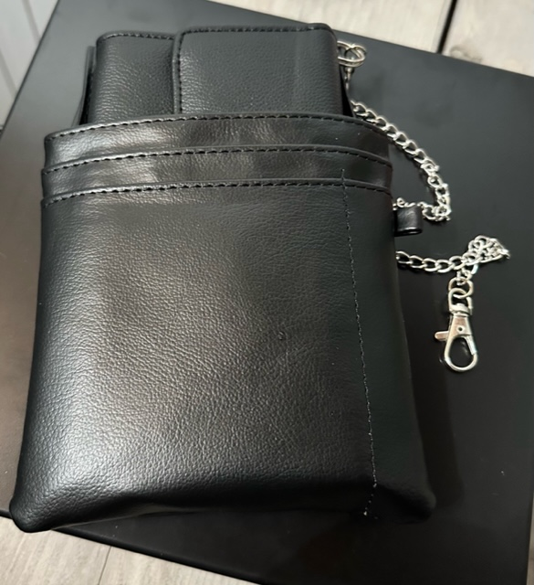 Kellner Gerldbörse / Gastro Geldbörse / Portemonnaie groß mit Kette und Seitentasche