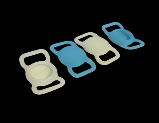Silikonhalter Halsband für Airtag ** Haustier Hund Tierhalsband *** GPS Finder *** Fluro * Nacht Leuchtend * 4er Set