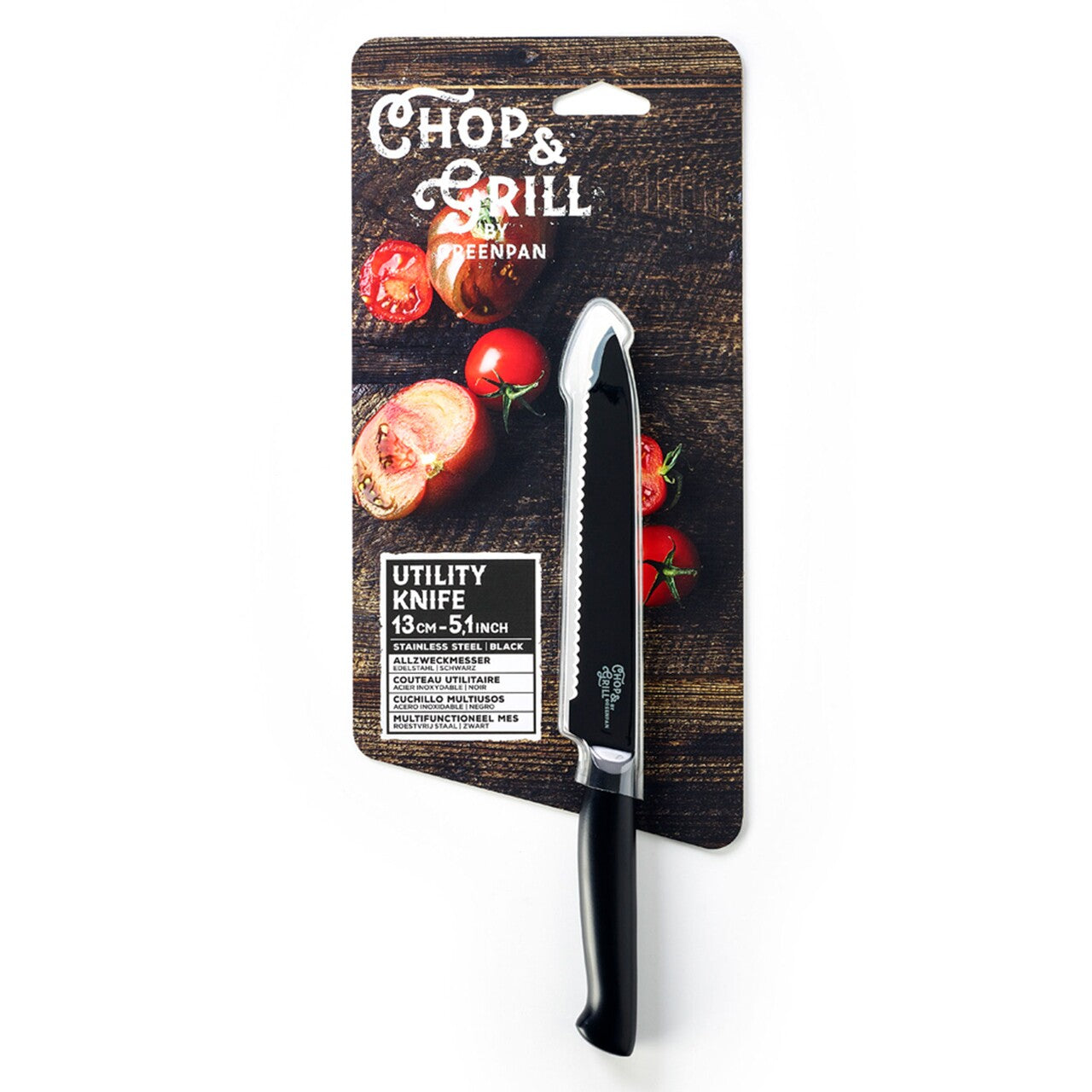 Chop & Grill by Greenpan  * Allzweckmesser * 13cm * Edelstahl * schwarz * UVP 29.90€