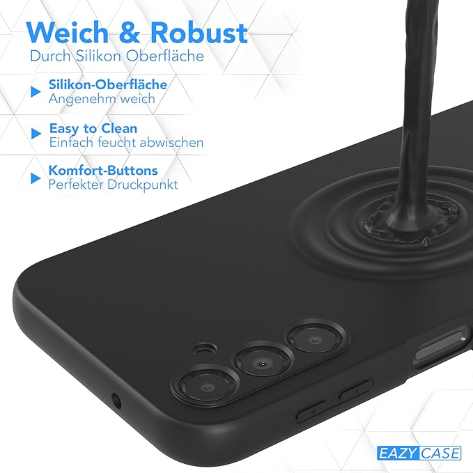 Samsung Galaxy A14 5G Hülle Silikon Case Schwarz weich stoßfeste Handyhülle Schutzhülle mit Kameraschutz Dünn Premium Schutz Cover TPU Phone Bumper in Mattschwarz