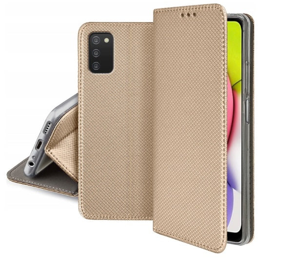 Handy Klapp Tasche für Samsung Galaxy M51 - Schutz Hülle Flip Case Etui SMART BOOK - Gold