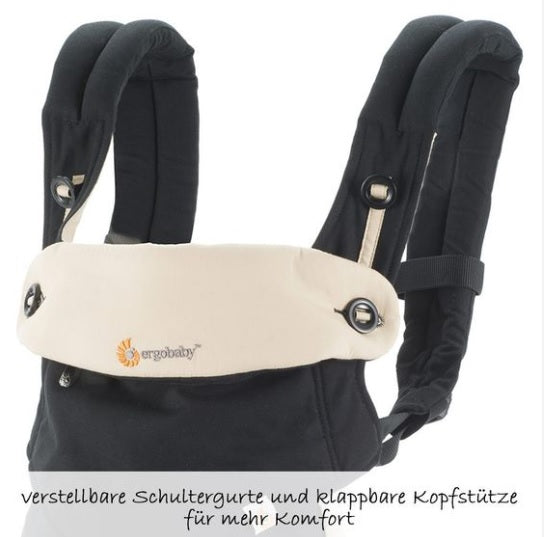 Ergobaby Babytrage-Set 360 Paket von Geburt an inkl. Neugeborenen Einsatz Easy Snug Grey - Black Camel