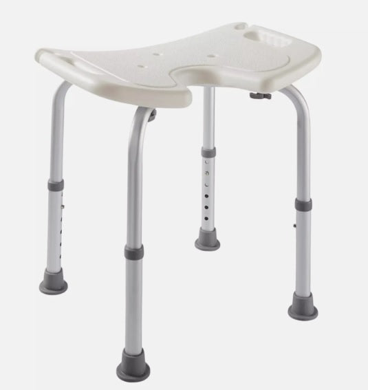 Duschhocker Orbisana m. Hygieneaussparung Alu höhenverstellbar bis 120 kg