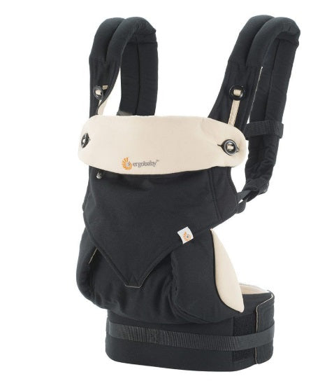 Ergobaby Babytrage-Set 360 Paket von Geburt an inkl. Neugeborenen Einsatz Easy Snug Grey - Black Camel