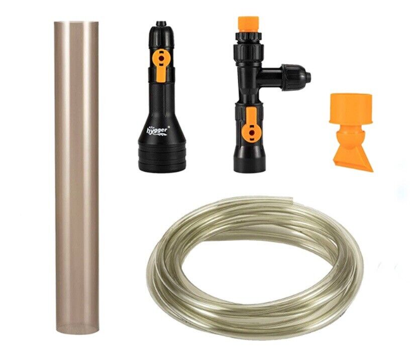 hygger Eimerfreies Aquarium-Wasserwechsel-Set für Aquarien, Auto-Siphon-Pumpe, Kiesreiniger, Staubsaugerschlauch mit langem Schlauch, Wasserwechsler, Wartungswerkzeug, 7,6 m