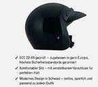 ZPF Casco Scooter * Motorradhelm, Scooterhelm, Rollerhelm, Mofahelm * Schwarz * NEU * Zulassung